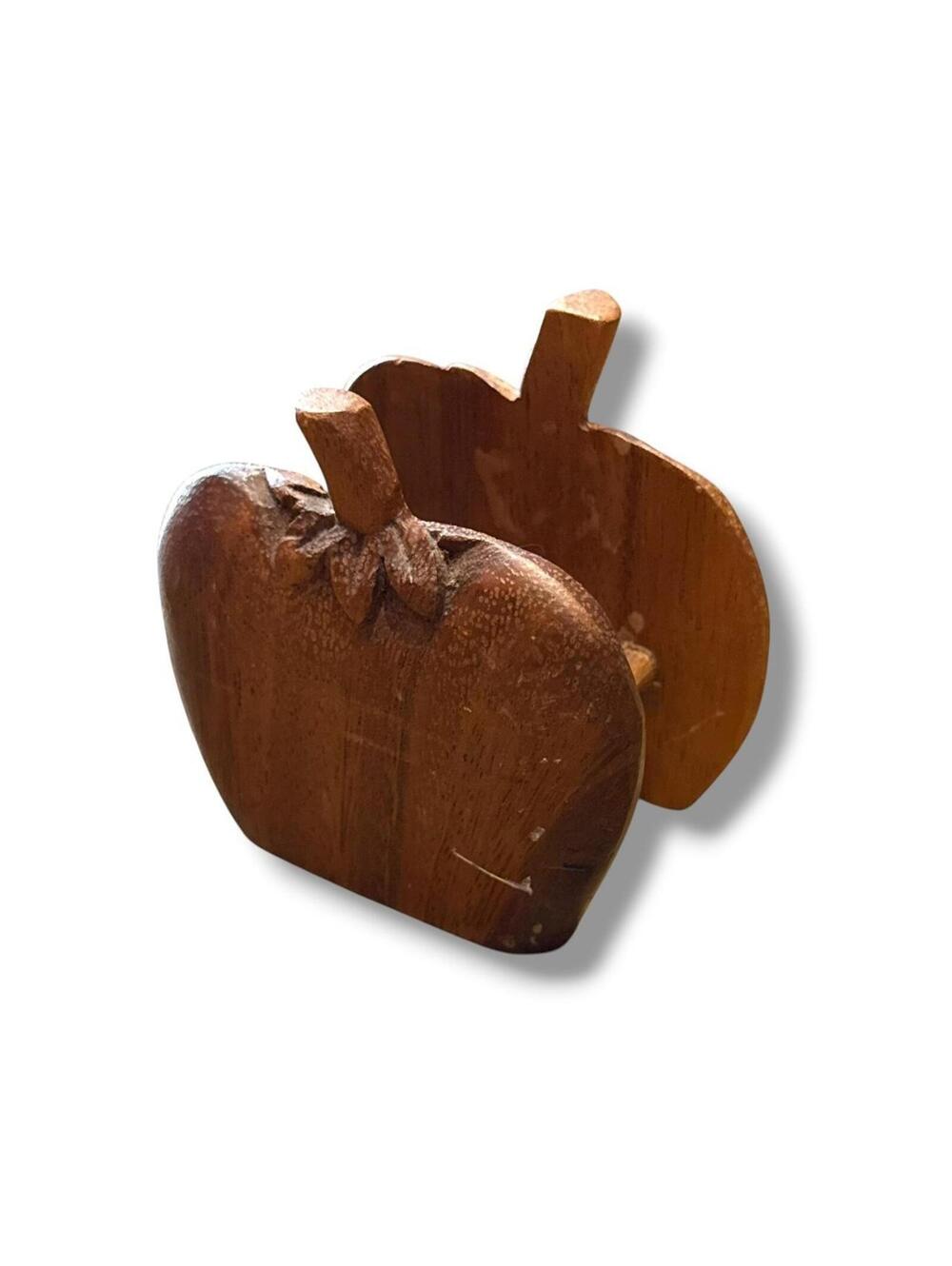 Wooden Apple/Tomato Napkin Holder